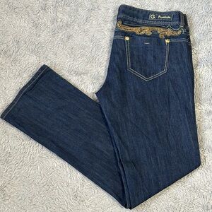Vintage G by Guess jeans with Gold buttons and sequins, Size 32
